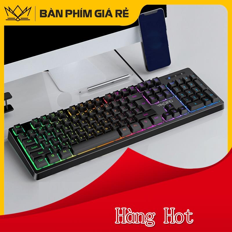 Bàn phím giả cơ K200 đèn LED RGB chơi game làm việc văn phòng phím bấm cực nhạy nhiều màu sắc đa dạng