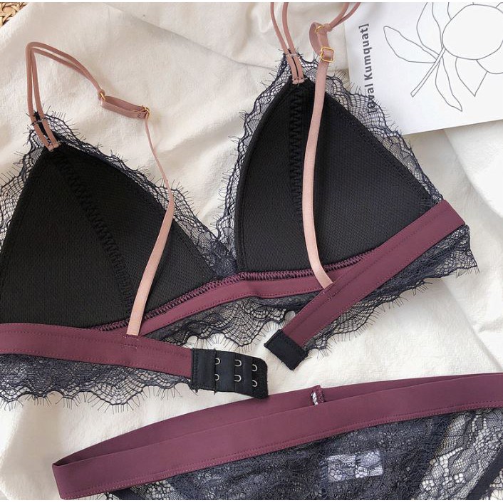 Bộ Bralette Ren Đệm Mỏng 3D Mới S322