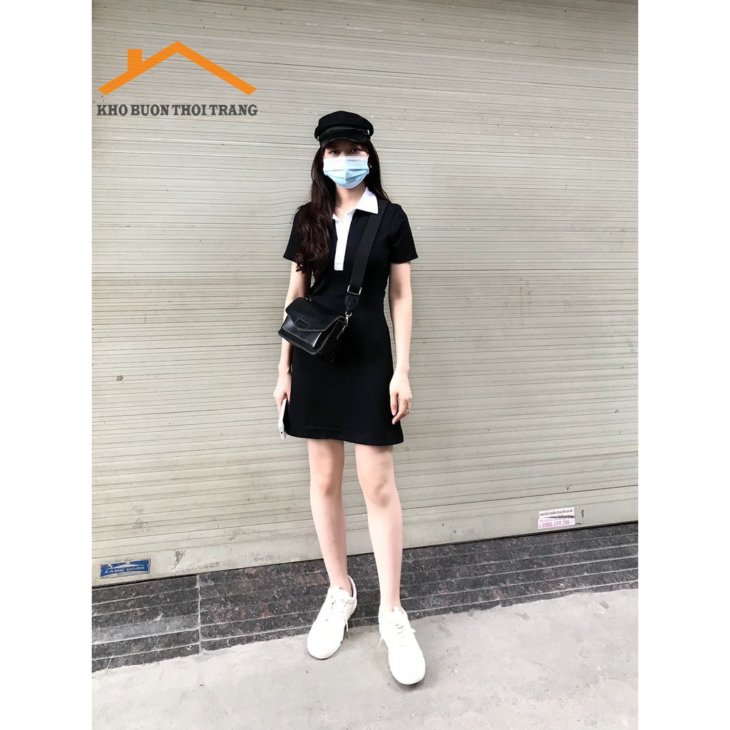 Váy polo phối cổ trắng siêu xinh - Váy polo body tay ngắn đi dự tiệc, đi chơi dạo phố chất thun tum freesize | BigBuy360 - bigbuy360.vn