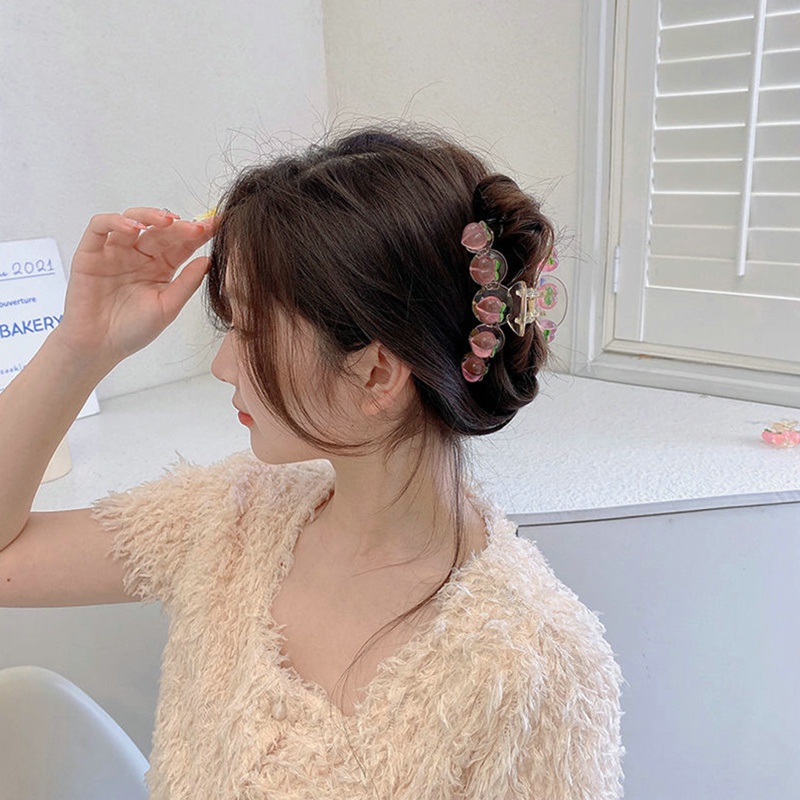 Kẹp Tóc Càng Cua Lớn Bằng Acrylic Hình Trái Đào Dễ Thương Cho Nữ dreamdiary