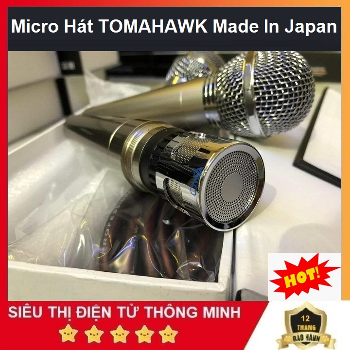 Micro Hát Karaoke, Dùng Cho Amply, Loa kẹo Kéo, Hút Giọng, Hát Nhẹ, Chống Hú - Dây Dài 6m - Mic TOMAHAWK Made In Japan