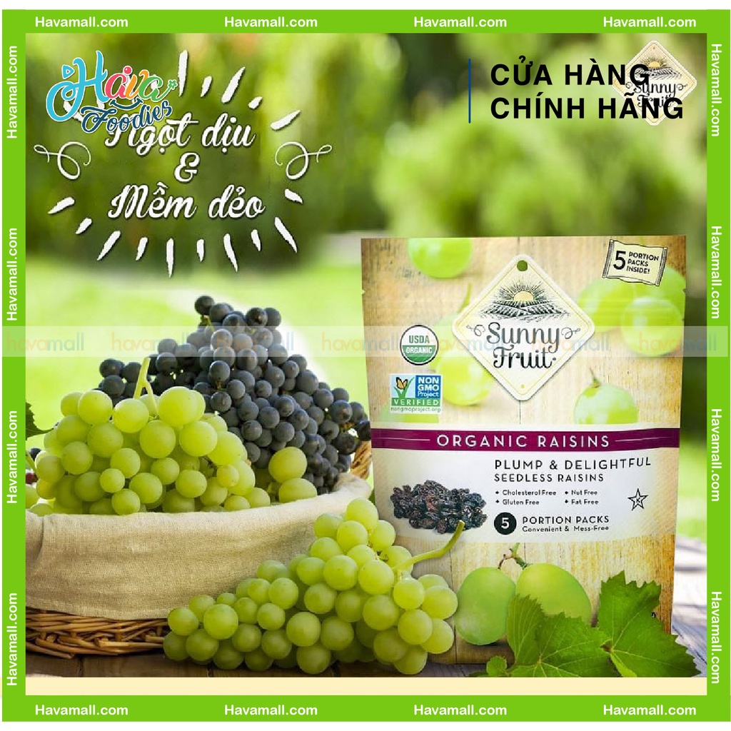 [HÀNG CHÍNH HÃNG] Nho Khô Hữu Cơ Sunny Fruit 250gr - Organic Raisins