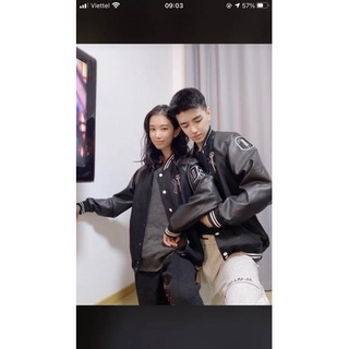 Áo Bomber NewYork Tay Phối Da