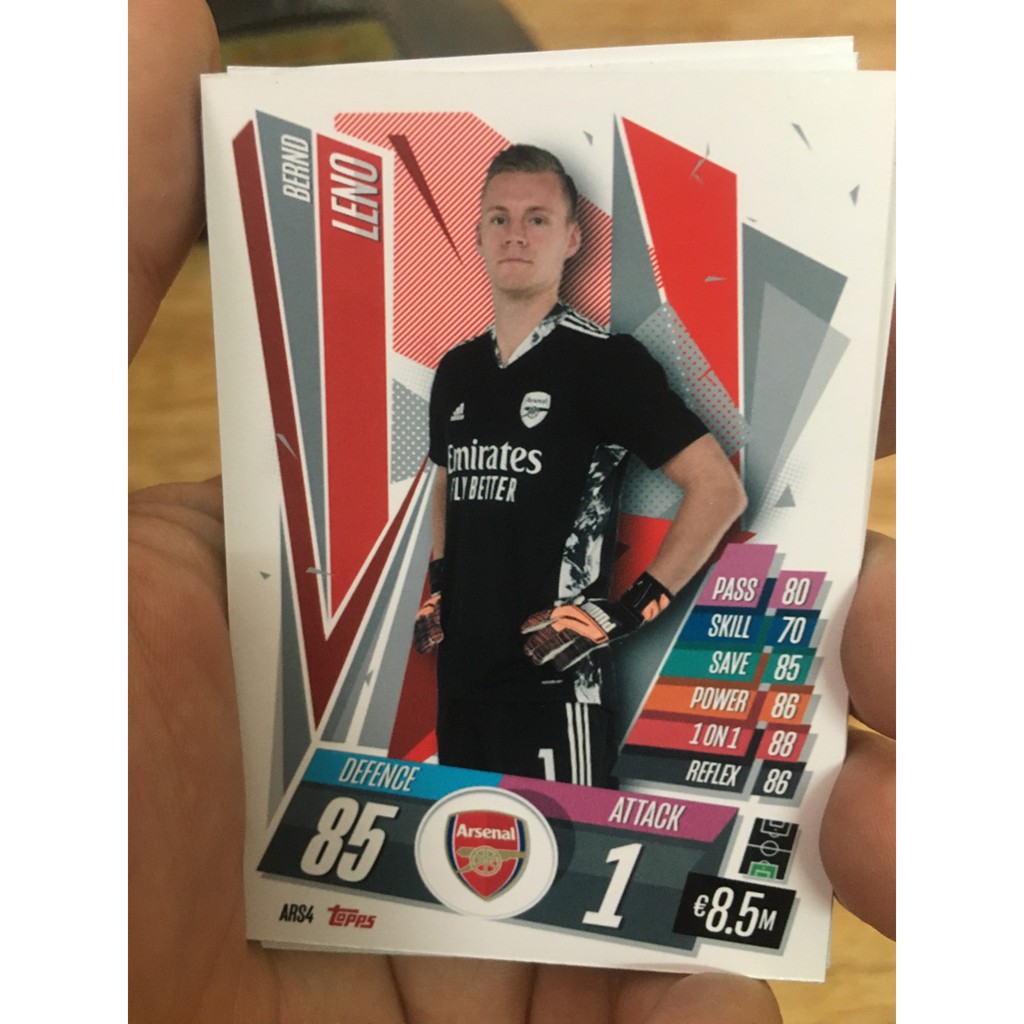 Set 18 Thẻ In Match Attax 2020-21 Arsenal Size UK