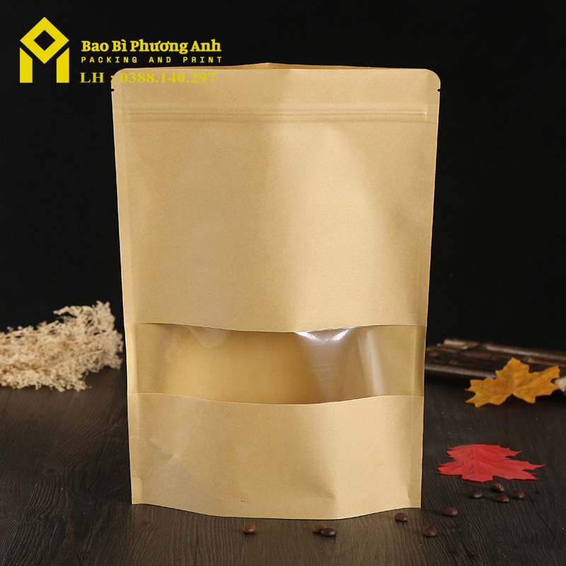 Combo 100 Chiếc Túi Zip Giấy Kraft Nâu 18x26_Bao Bì Phương Anh