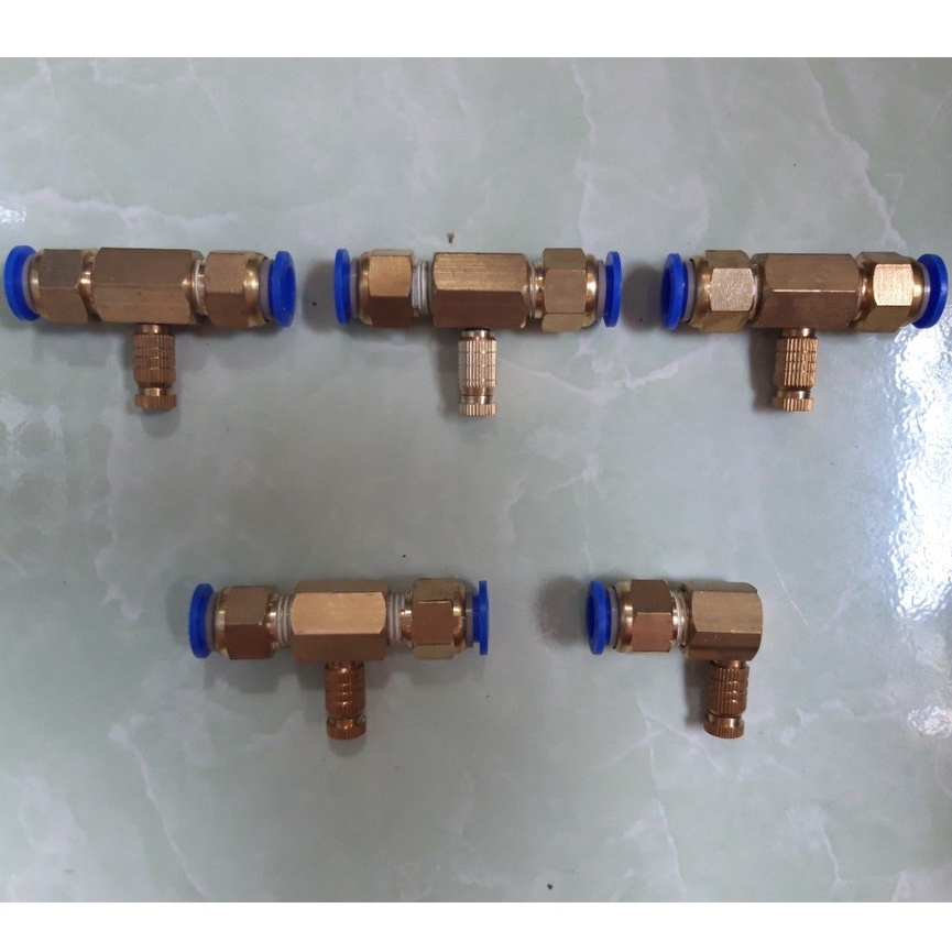 Đế đồng dùng ống 10mm + béc phun sương số 1 đến số 8