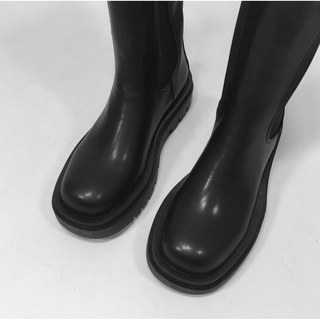 Giày Da Ankle Chunky Boots