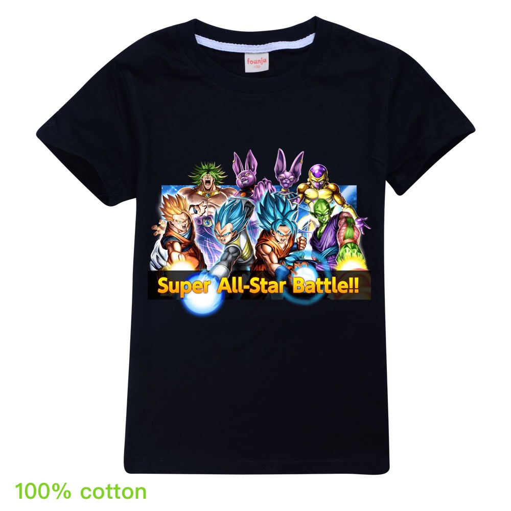 Áo Thun 100% Cotton Tay Ngắn In Hình Son Goku Dragon Ball Thời Trang Mùa Hè Cho Bé