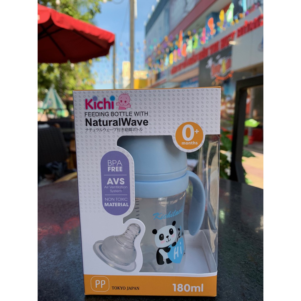 { BB223 } Bình Sữa PP cổ rộng có quai cầm không BPA an toàn cho Bé 180ml / 240ml Kichilachi ( MKBLN )