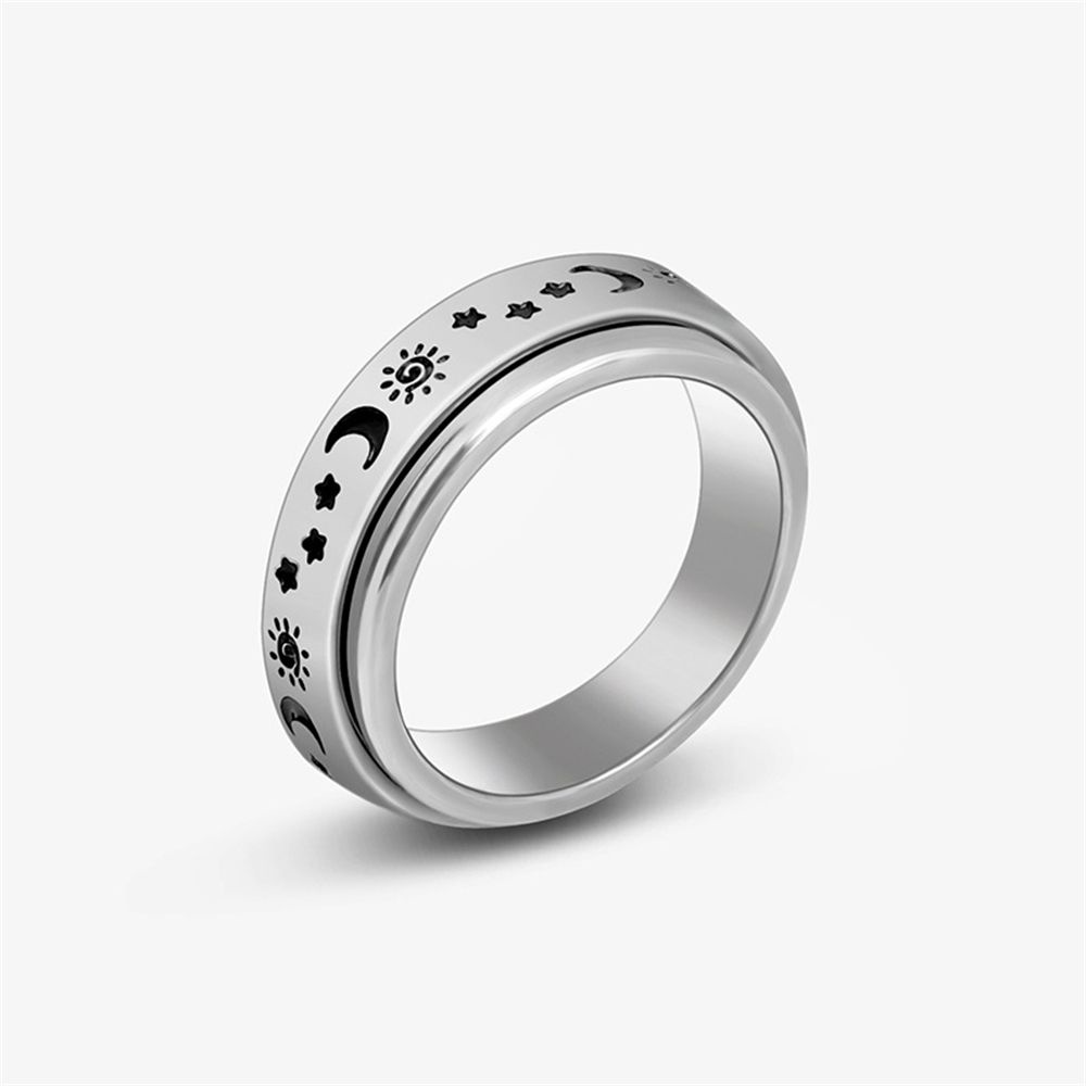 CLEVER Fashionable Anti-stress Stainless Steel Swivel Ring For Men And Women