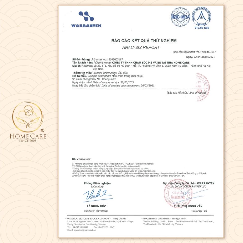 Dầu dừa nguyên chất cao cấp Home Care