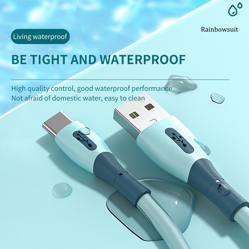 Dây Cáp Sạc RB 1.2m 3A Bằng Silicon Chống Gió Sạc Nhanh Cho Android/Type-C/iOS