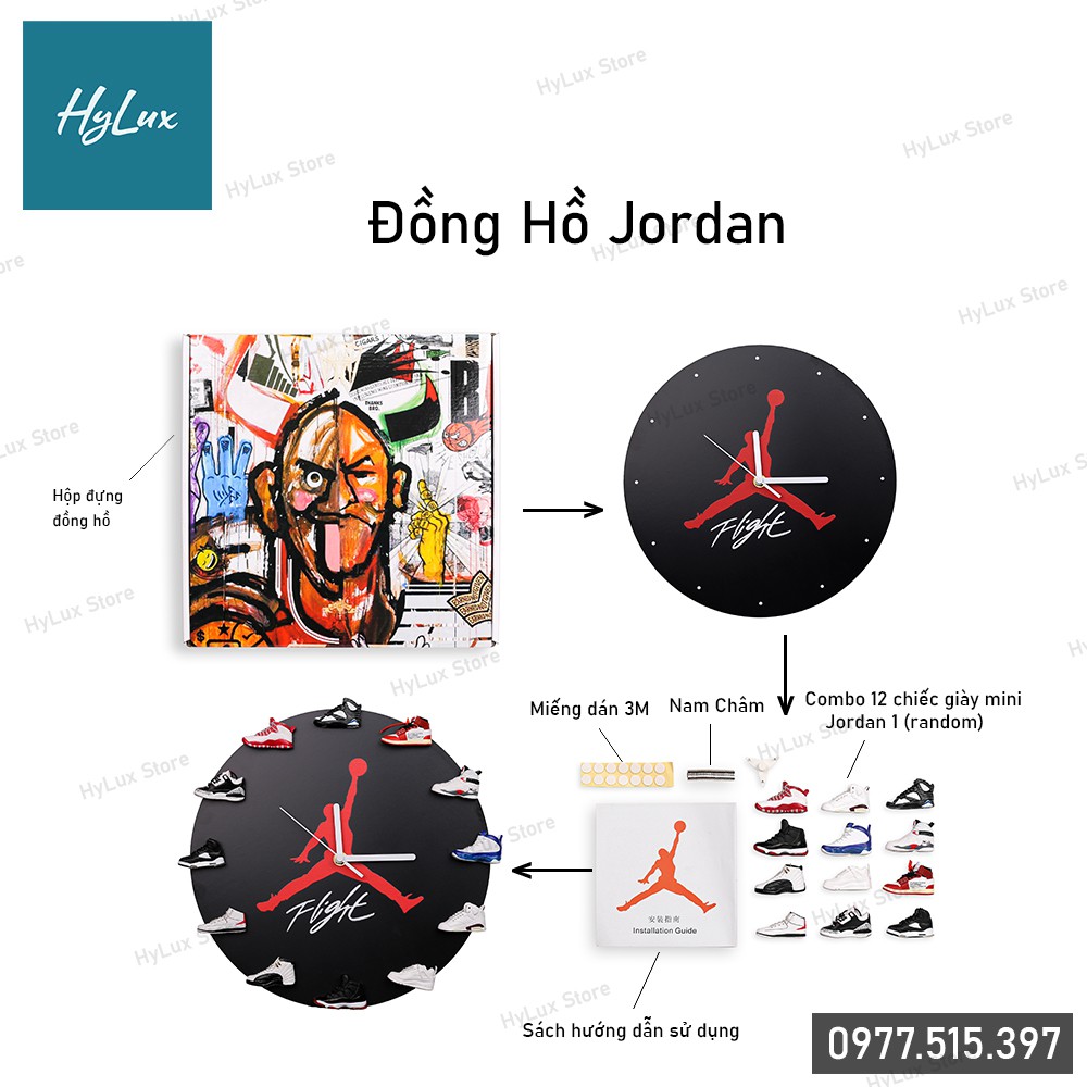 Đồng Hồ Treo Tường Jordan - Đồng hồ mô hình 3D