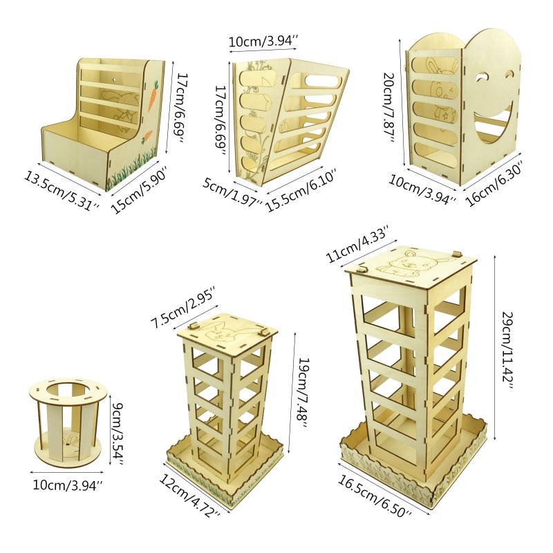 Hộp Gỗ Đựng Thức Ăn Cho Thỏ Dễ Vệ Sinh