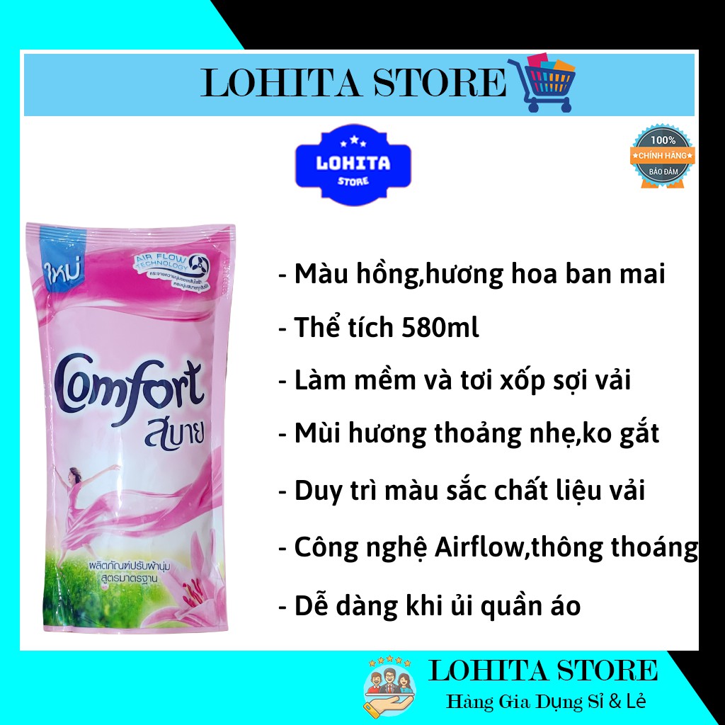 Nước Xả Vải Comfort Thái Gói 580ml Tiện Lợi