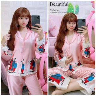 Bộ lụa satin in chân TDQD