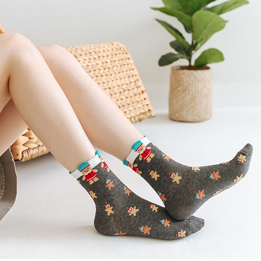 Tất Nam Nữ In Hoạ Tiết Giáng Sinh Năm Mới &amp; Ông Già Noel &amp; Tuần Lộc VANES1