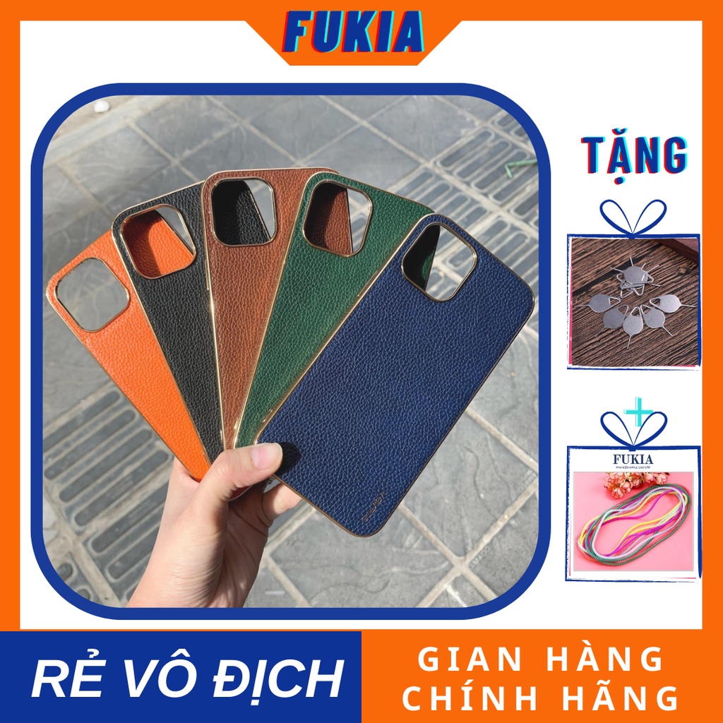 Ốp da SULADA cao cấp mạ viền gold sang trọng dành cho ip 13/ 13 pro/ 13 promax/ 12/ 12pro/ 12 promax/ 11 promax