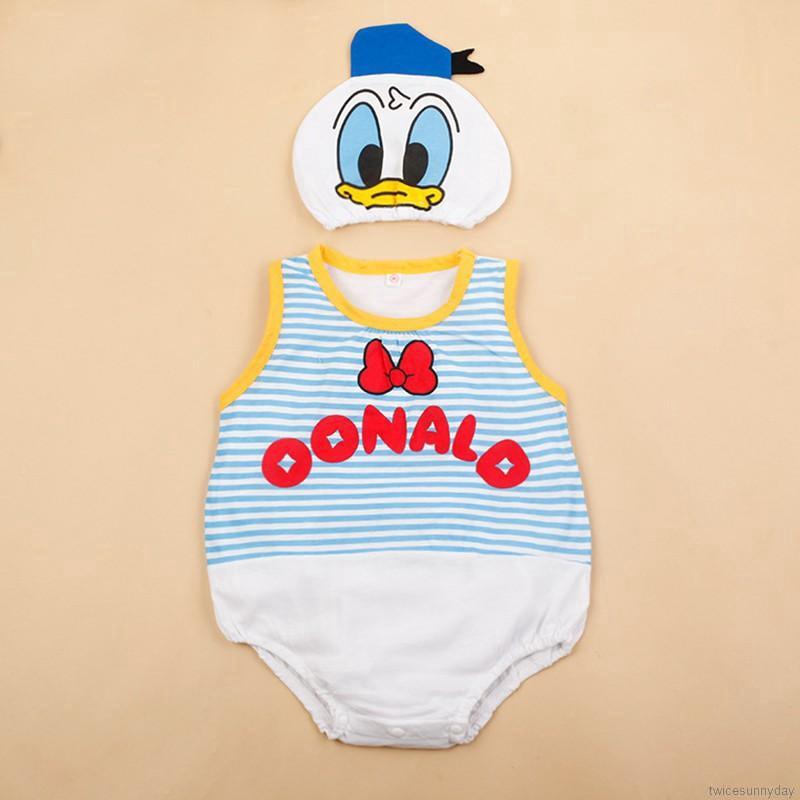 Áo liền quần cotton kiểu dáng hoạt hình anime cho bé gái/bé trai