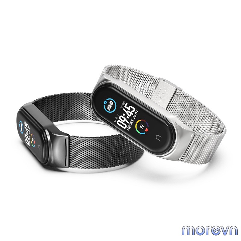 Dây đeo kim loại mắt lưới CS Mi band 4, mi band 3 Mijobs - dây đeo thay thế miband 4, miband 3 viền cong CS