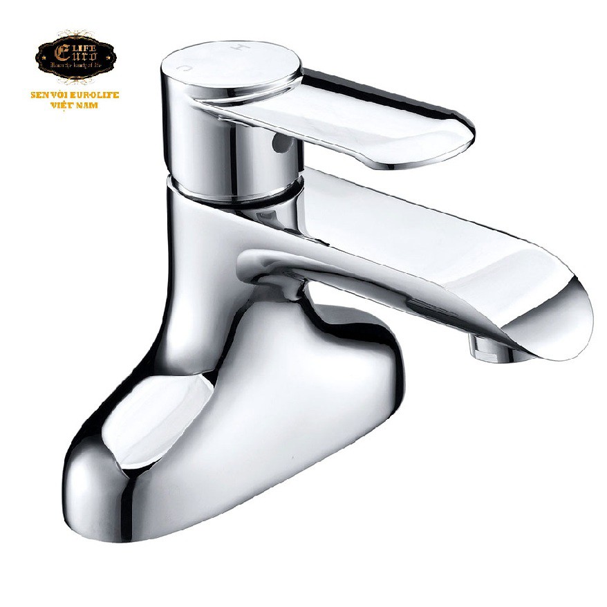 Vòi Lavabo nóng lạnh 2 chân Đồng mạ Chrome Eurolife EL-VIO03 (Trắng bạc)