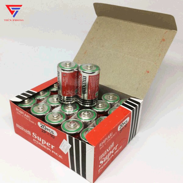 Pin Maxell Trung Cacbon chính hãng - Vỉ 2 viên