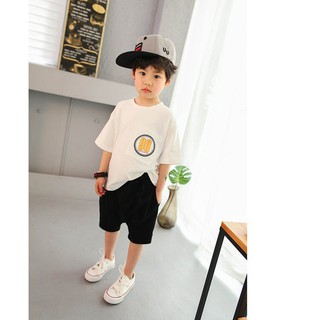 Đồ bộ bé trai, kiểu áo trễ vai, quần alibaba, thun cotton - Quần áo trẻ em (Không kèm nón).