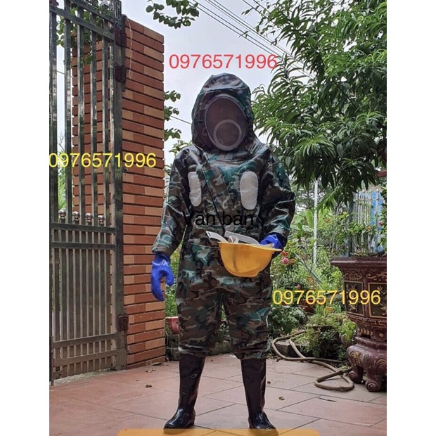 Quần Áo Bắt Ong Rằn Ri Có Găng Tay Ủng Đi Kèm