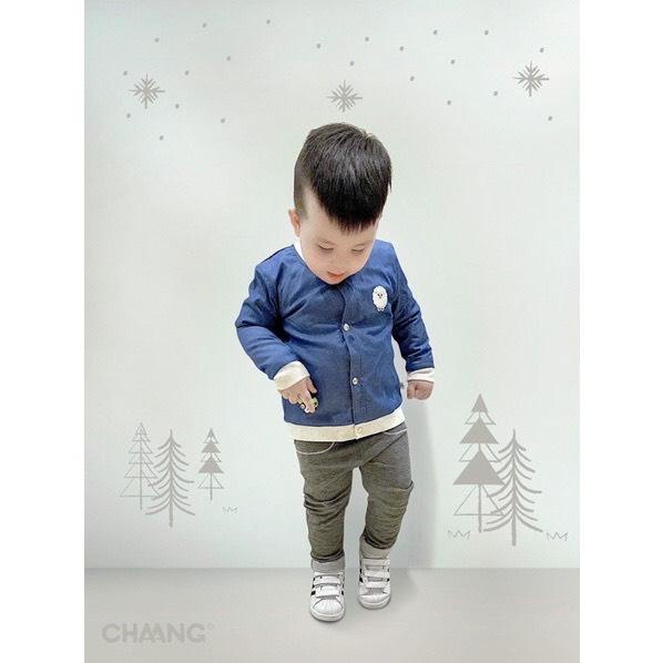 Áo khoác dài tay kèm mũ Chaang chất denim/cotton cho bé