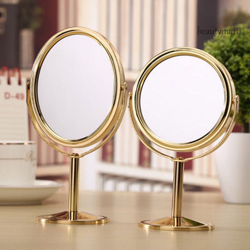 [Hàng mới về] Gương trang điểm 2 mặt phóng đại 1:2 hình oval có chân đỡ tiện lợi