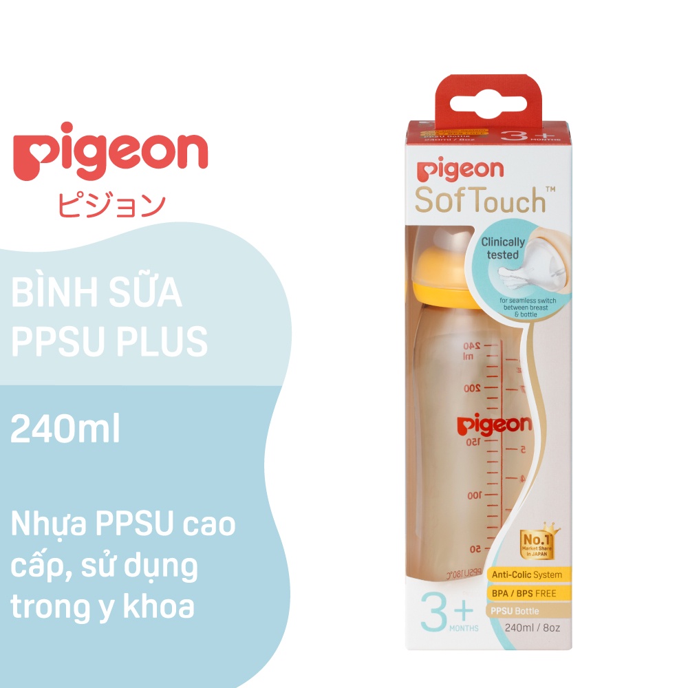 Bình sữa PPSU Plus Pigeon 160ml/ 240ml