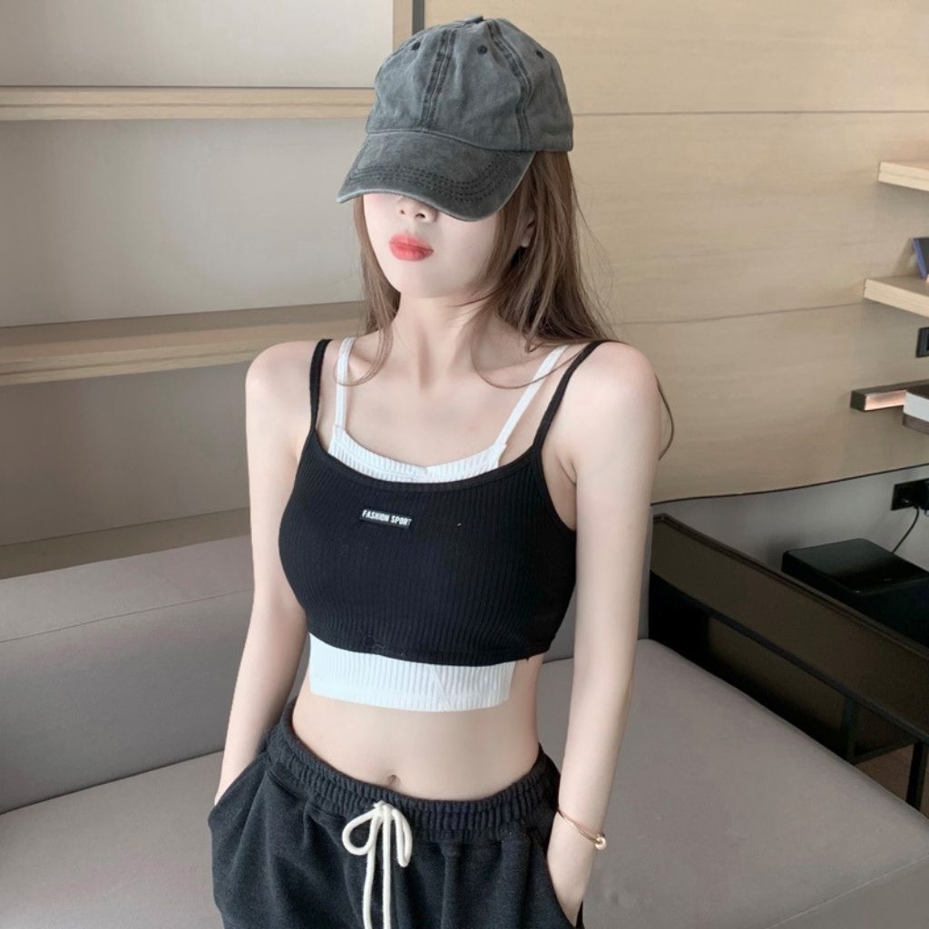 Áo bra 2 dây nữ đẹp, áo lót không gọng 2 lớp phong cách croptop cực xinh B7711
