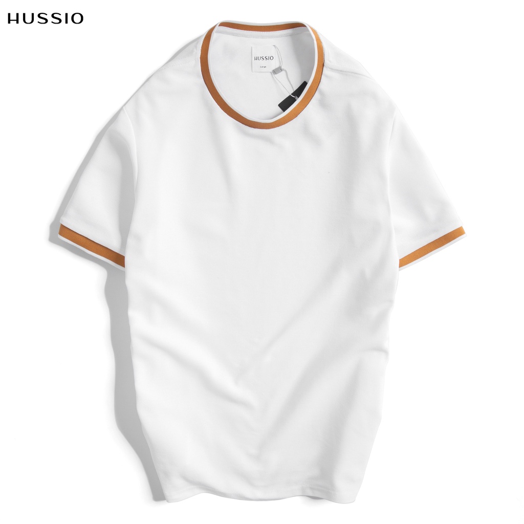 Áo thun nam cổ tròn JUSAN vải Cotton Pique, thoáng mát, co giãn, dày dặn - HUSSIO