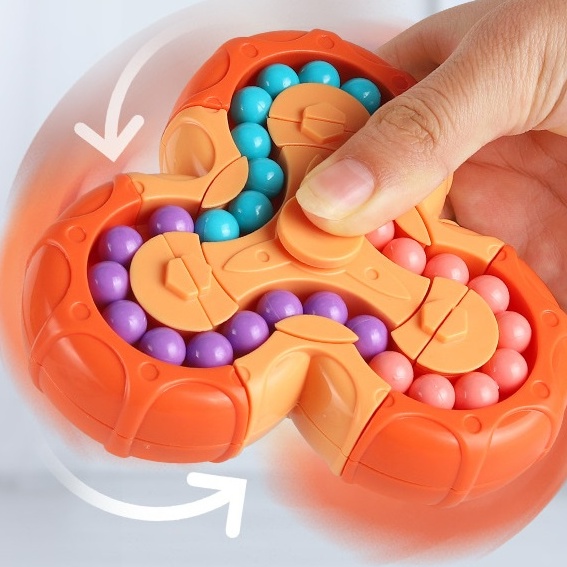 Rubik hạt đậu Phiên Bản Upgrade Rèn Luyện Trí Não, Rubic bi biến thể Puzzle HihiToyz hình bông hoa xoay 360 độ