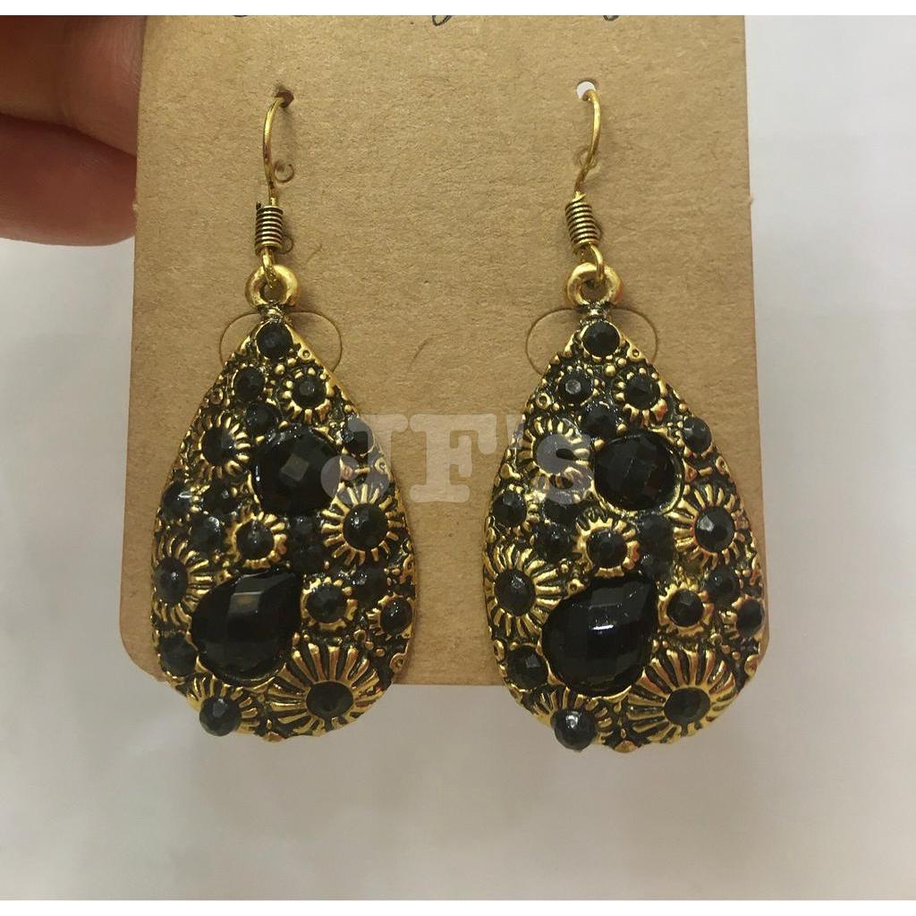 Hoa tai thả hình giọt nước chạm khắc hoạ tiết hoa hướng dương, bông tai nữ bohemian