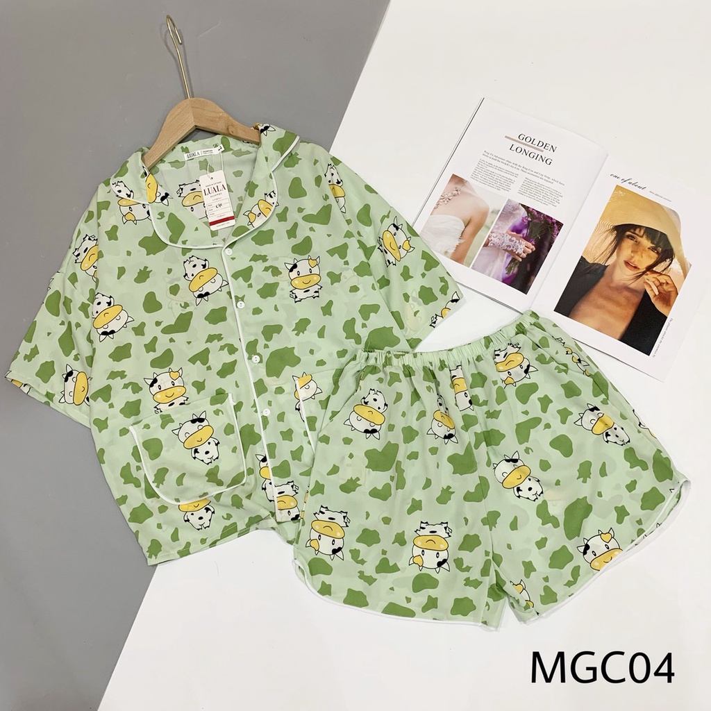Bộ pijama đùi lụa mango cao cấp có size