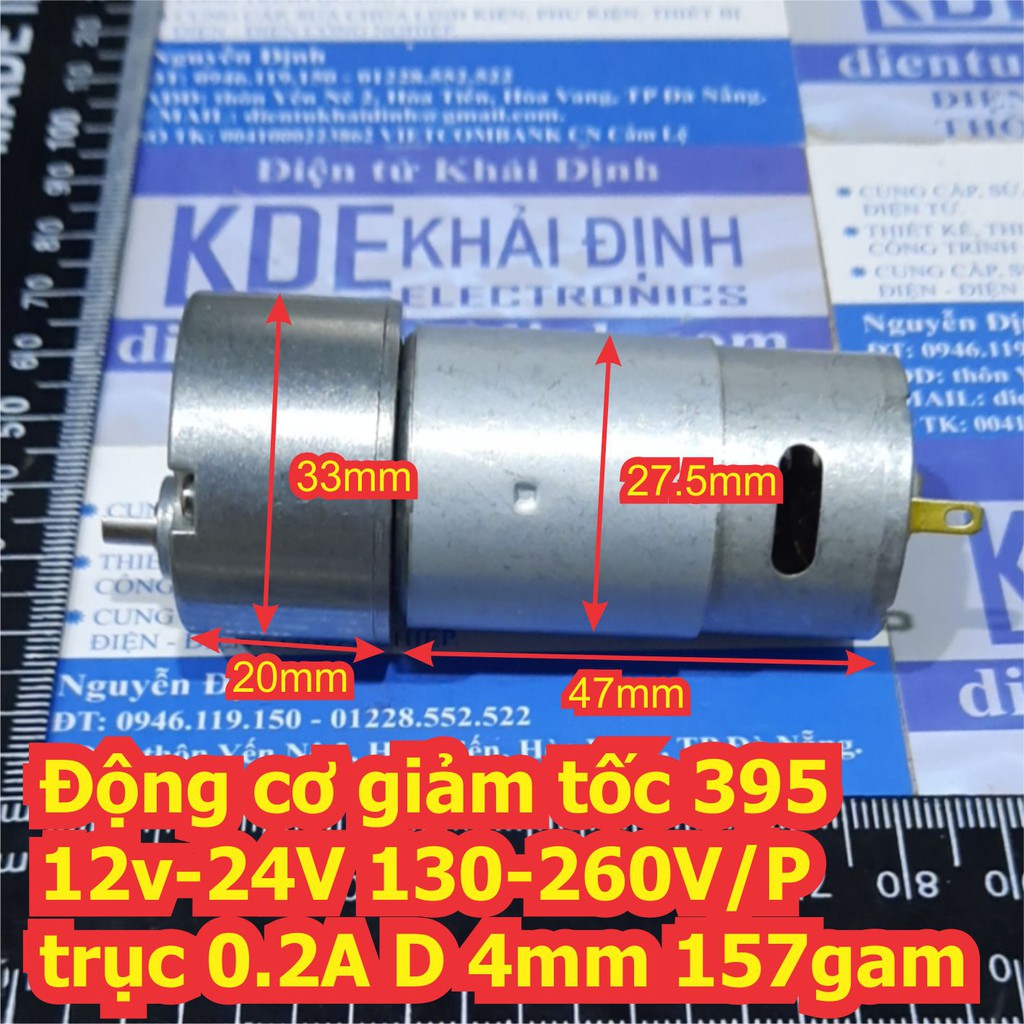 Động cơ giảm tốc 395 12v-24V 130-260V/P trục 0.2A D 4mm 157gam kde6658