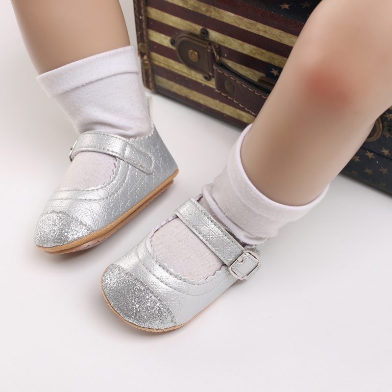 Giày Búp Bê Đế Cao Su Mềm Chống Trượt Cho Bé Gái 0-1 Tuổi