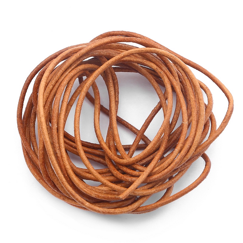 Dây tròn bằng da bò 1-6mm thiết kế 3 màu để làm đồ trang sức/vòng tay