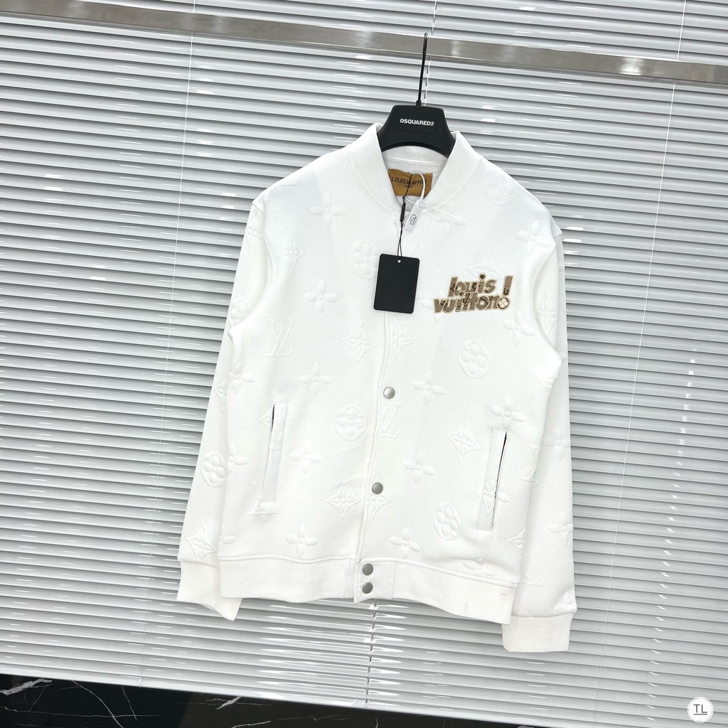 🔥Hot🔥Áo khoác bomber LV vân nổi thêu gấu hot trend Nam Nữ Thu Đông 2022