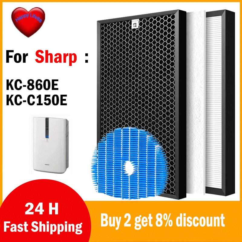 For Sharp FZ-A60HFE FZ-C150HFE KC-860E KC-C150E HEPA & Activated Carbon & Humidifier Filter