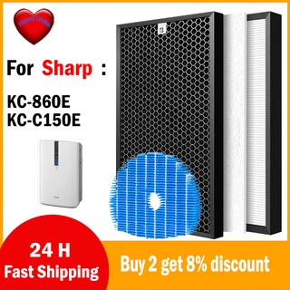 For Sharp FZ-A60HFE FZ-C150HFE KC-860E KC-C150E HEPA & Activated Carbon & Humidifier Filter