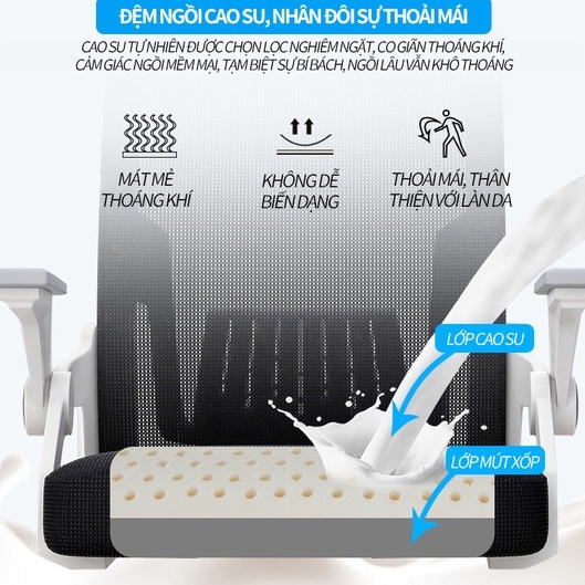 Ghế văn phòng công thái học kèm tựa lưng có thể nâng hạ
