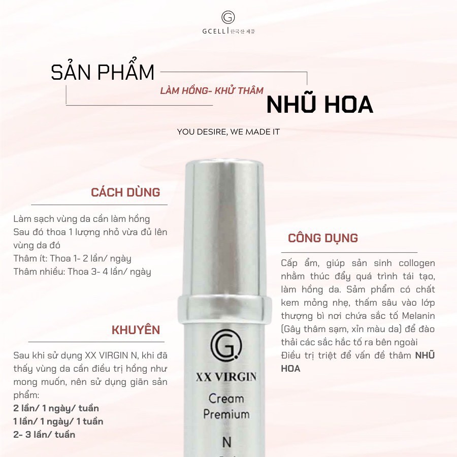 Kem Làm Hồng Nhũ Hoa 5ml - Xxvirgin Gcell ( N ) 5ml