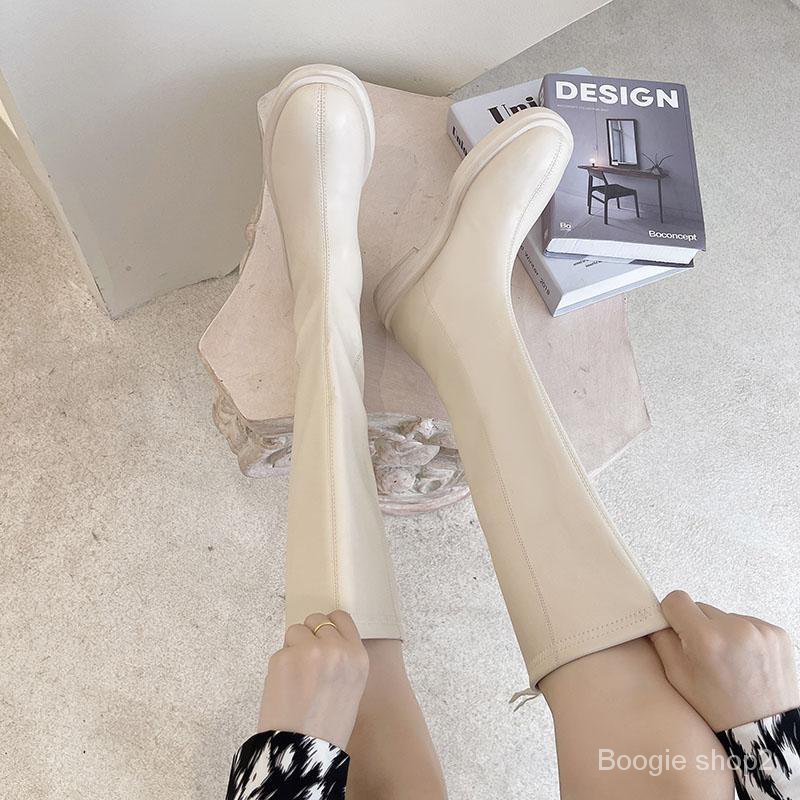 Giày bốt cổ cao đế dày mũi tròn thời trang xuân thu 2021 cho nữ | BigBuy360 - bigbuy360.vn