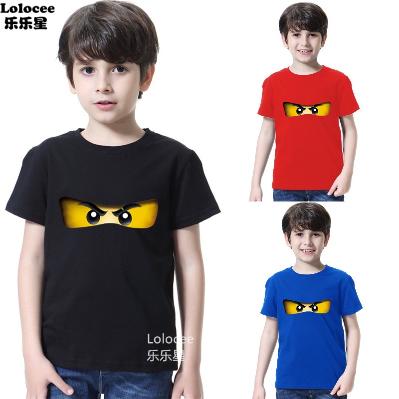 Áo Thun Ngắn Tay In Hoạt Hình NINJAGO Thời Trang Unisex Cá Tính Dành Cho Bé Trai 3-14 Tuổi