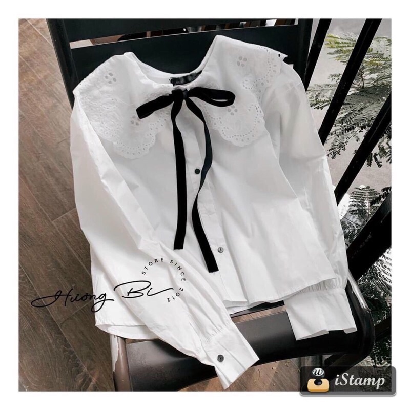 Áo Sơ Mi Nữ 🛍HÀNG QUẢNG CHÂU🛍 Áo dài tay cổ ren tiểu thư
