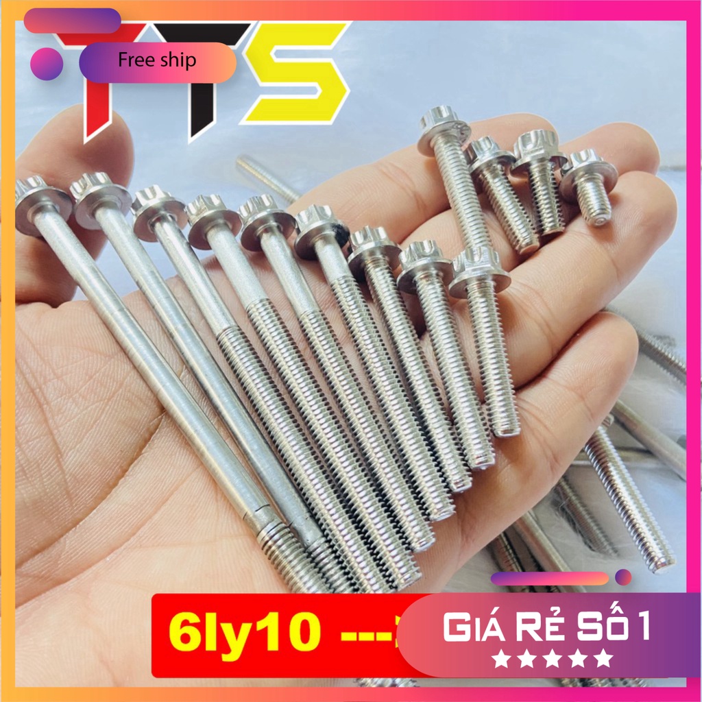 HCM  Bộ ốc lốc máy INOX SALAYA lắp cho các dòng xe WAVE, DREAM, EXCITER, VARIO, WINNER, SONIC, SATRIA ĐỒ CHƠI XE MÁY GIÁ