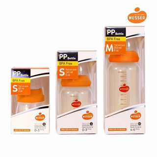Combo 3 bình sữa wesser cổ hẹp nhựa pp 60ml-140ml-240ml