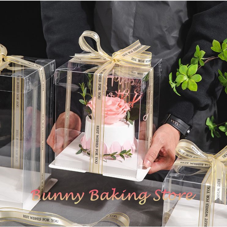 Hộp mica trong đựng bánh gato, bánh kem cao cấp